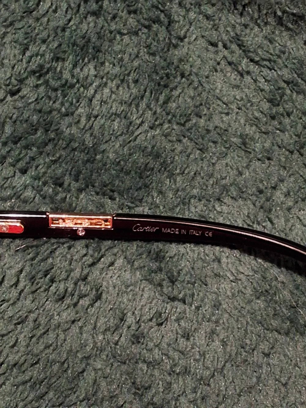 Rimless Gold and Black Eyeglasses